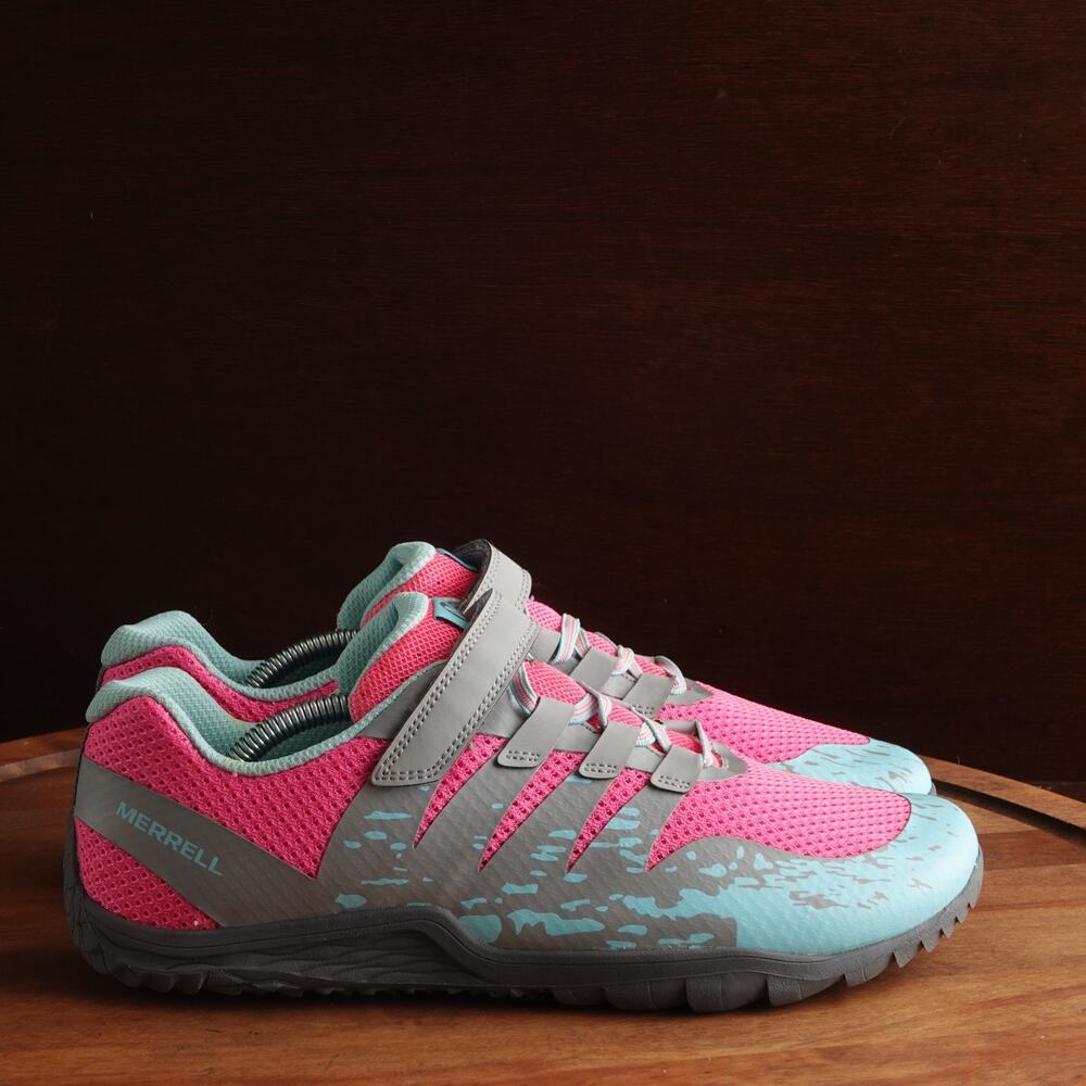 Merrell Sneakers Youth SZ 7 Pink Gray Trail Glove 5 A/C Barefoot Athletic Shoes